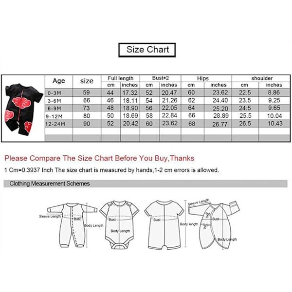 Mordely AVEKI Newborn Baby Pojkar Flickor Anime Romper Bomull Långärmad Cosplay Kostym Jumpsuit Outfit, 6-9 månader, 73 cm, svart