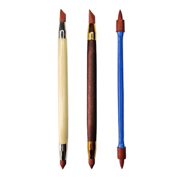 2023 2 Sets Of Double-headed Pottery Carving Soft-tipped Silicone Pens (3 Pieces/set)