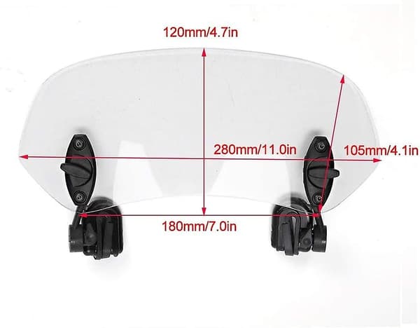 Mordely Motorcycle Windshield Extension - Universal Motorcycle Windshield Extension Motorbike Adjustable Clip Windshield Accessories