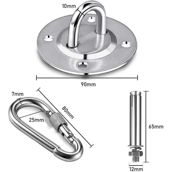 Stainless Steel Ceiling Hook, Swing Sling Love Punching Bag Support Hook, Hammock, Sling Trainer, Punching Bag, Yoga Tether Load Up To 450kg