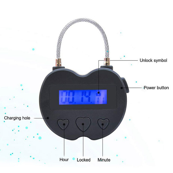 Mordely Smart Time Lock LCD-skärm Time Lock VIT White