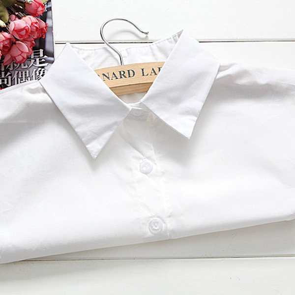 Mordely Solid skjorta Spets False Collar 1