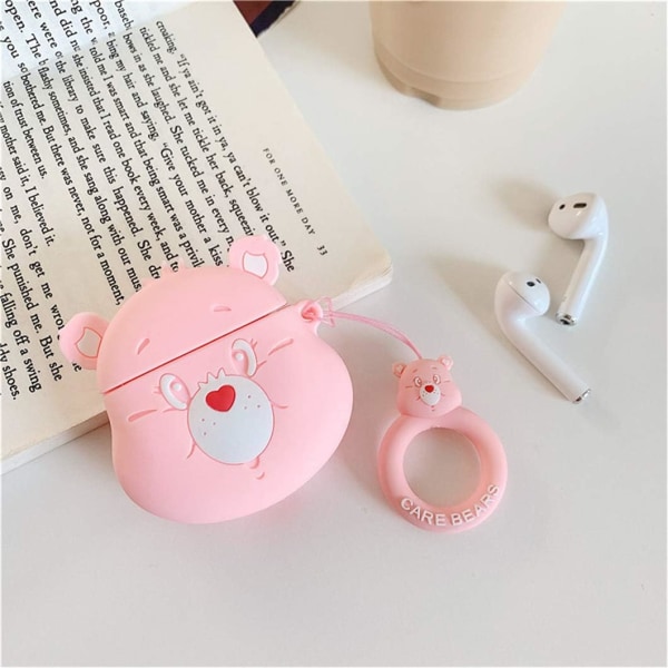 Cute AirPod 2/1 Case, Cartoon Character Design, Funky Air Pods Case, Soft Silicone Unique 3D Animal for Girls Boys Women, Cases for AirPods 2 & 1 Pink
