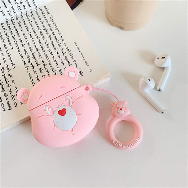 Cute AirPod 2/1 Case, Cartoon Character Design, Funky Air Pods Case, Soft Silicone Unique 3D Animal for Girls Boys Women, Cases for AirPods 2 & 1 Pink