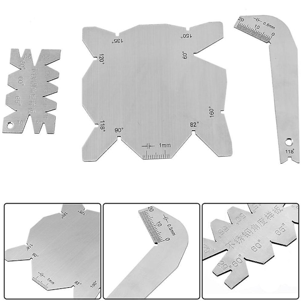 3pcs/set Stainless Steel Angle Gauge Drill Bits Dirll Sharpener Tools Angle Gauge Manual Measuring Tools