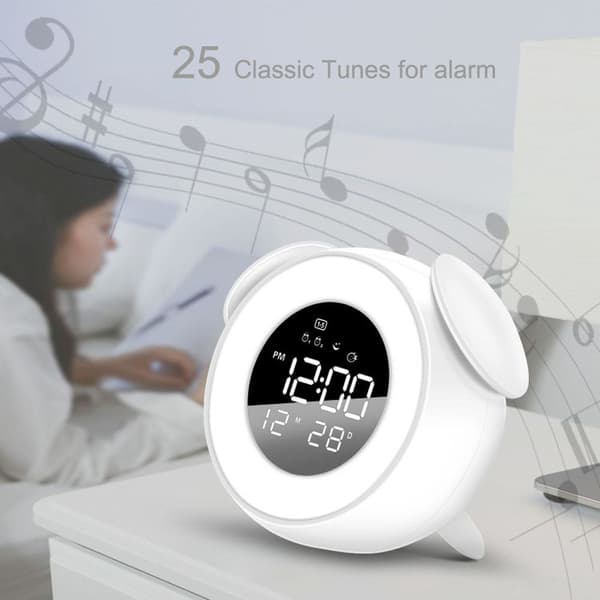 Wake Up Light Digital Led Musikalarm ROSA Pink