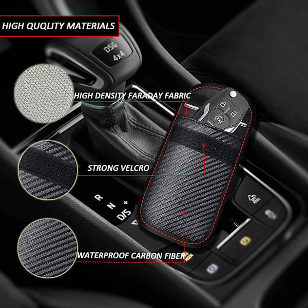 Mordely Faraday Key Fob Protector (2-pack) Bilnyckelsignalblockering