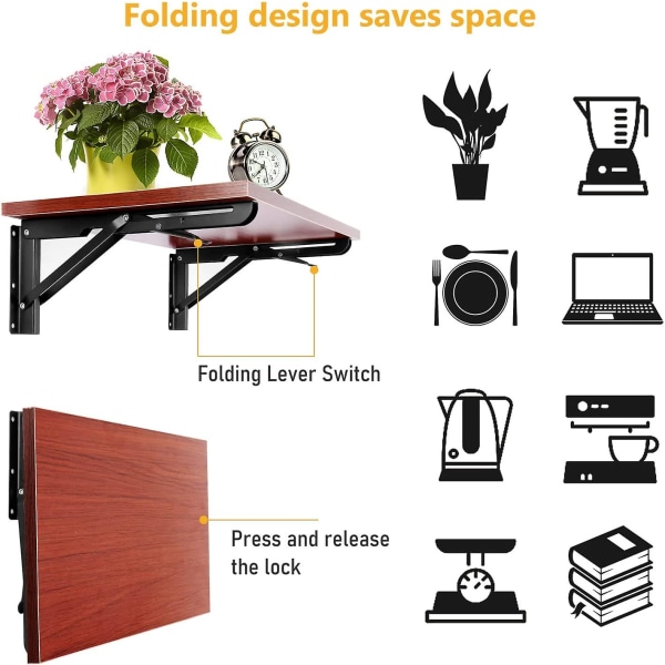 Mordely Wall Mounted Folding Bracket Set Of 2 Foldable Shelf Support Folding Shelf Brackets With Screws Folding Shelf Hinge For Diy Bench