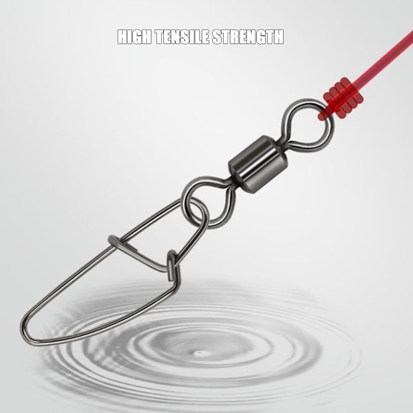 Mordely 50 st Fishing Snap Connector med Pin Rolling Swivel 2