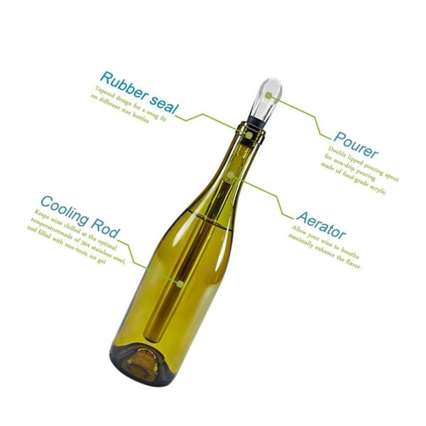 Mordely 3-in-1 Stainless Steel Wine Bottle Cooler Stick