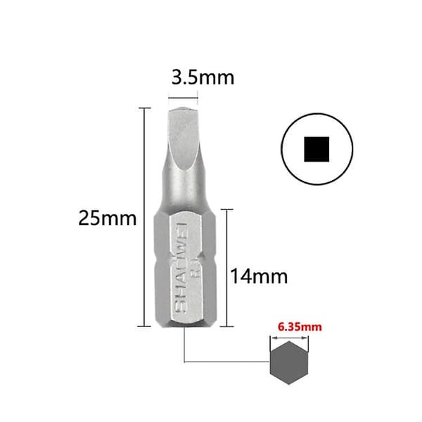 Mordely 10pcs Electric Screwdriver Short Bit Strong Magnetic Screwdriver Bits - Square R3