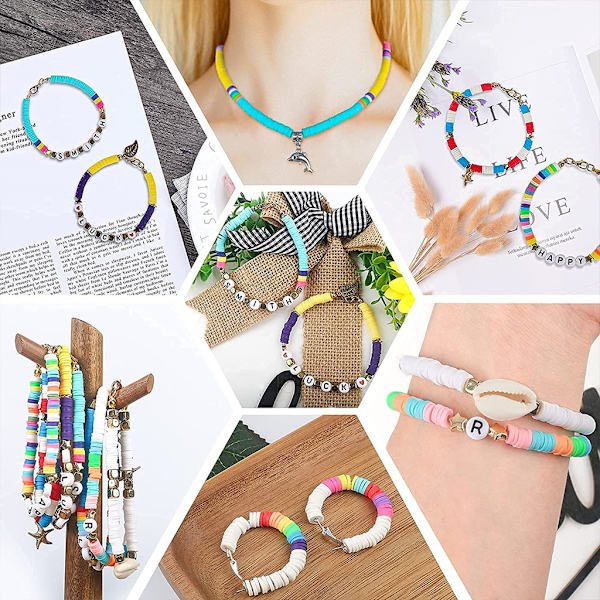 Mordely Clay Bead Kit Amblyopia Training DIY Smycken Markeringssats för armband Halsband Örhänge Handgjorda Lös Spacer