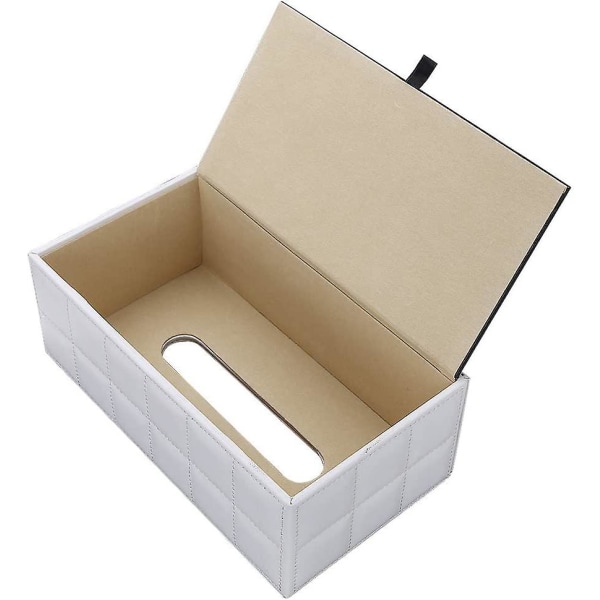 2023 Rectangular Leather Tissue Box (white)