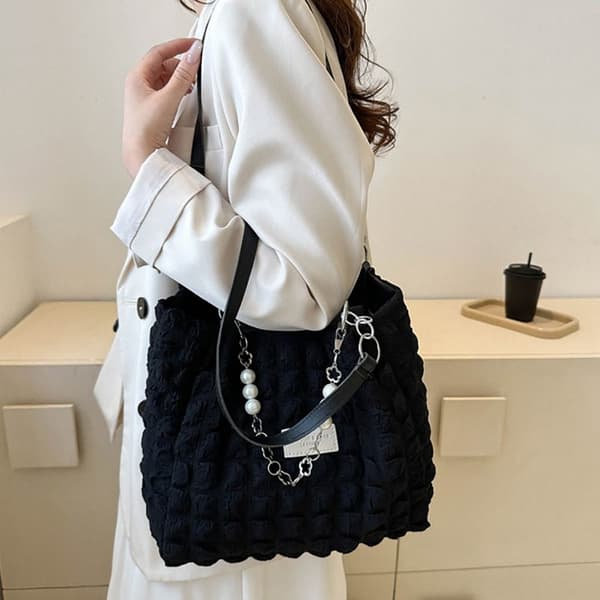 Hobos Shopper Bag Axelväska underarmsväska VIT white