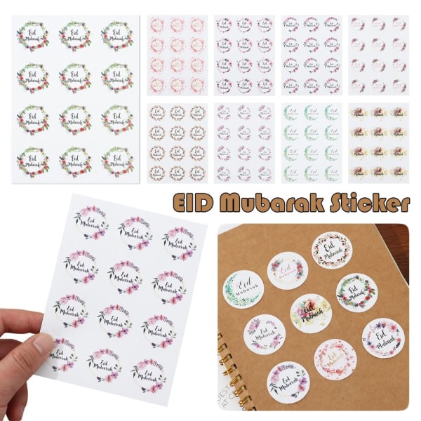 Mordely 144 STK EID Mubarak Sticker Label Seal Stickers