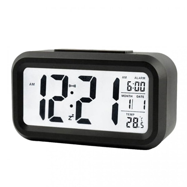 Mordely Electronic Digital Alarm Clock With Large Led Screen Clock, Indoor Temperature, Date, Suitable For Heavy Sleepers In Children-black