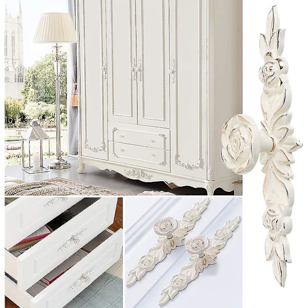2023 5pcs Leaf Shaped Door Handle Retro Cupboard Door Knob Decorate Drawer, Dresser, Cupboard, Cabinet Etc. (14.5cm) (golden)