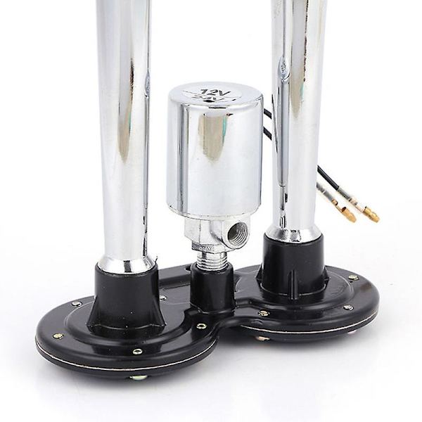 Mordely 150db 12v/24v Universal Chrome Dual Trumpet Air Horn Speaker Kit For Train Truck