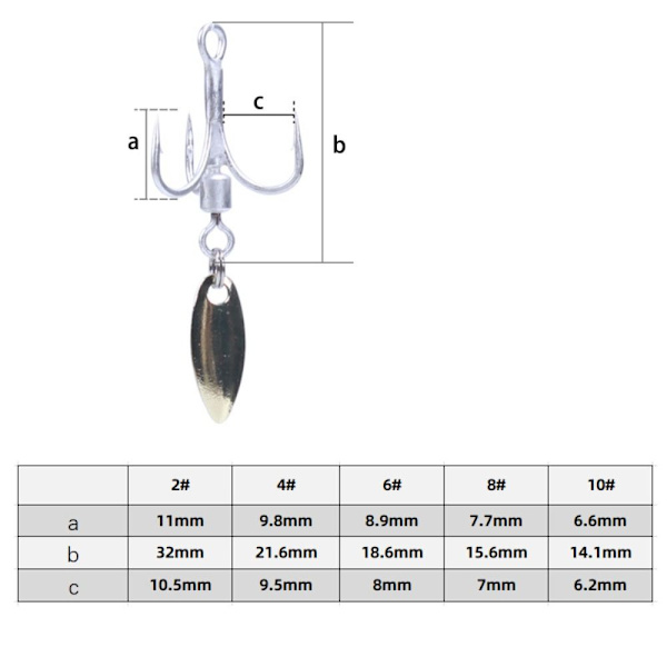 8 st Fiskkrokar med skedfiske Trippel ankarkrok 8-2Box-8pcs