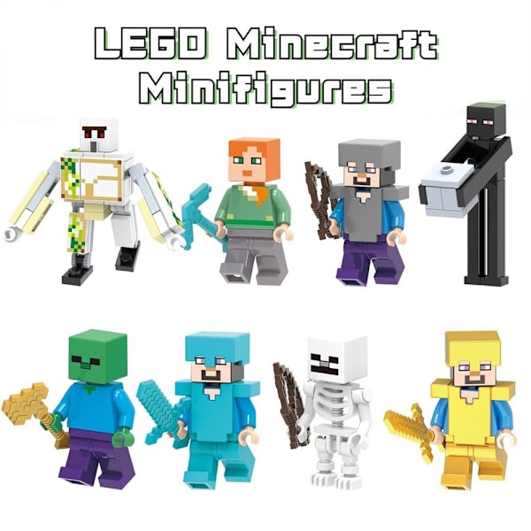 Mordely Minecraf minifigurer byggstenar Minecraf actionfigur