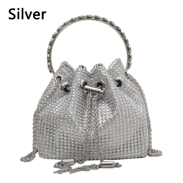 Mordely Rhinestone Evening Bag Sparkly Diamond Silver Clutch Handväskor