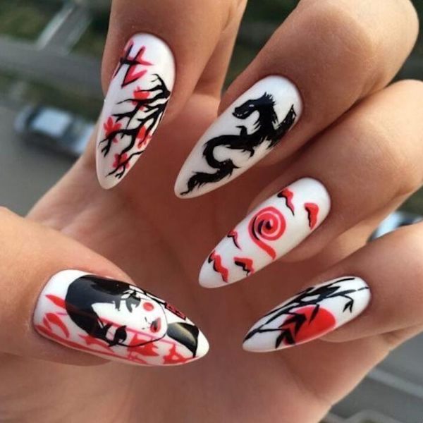 Mordely Halloween Almond Fake Nails Ballerina False Nail 4