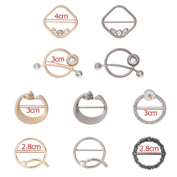 Mordely 4st Scarf Spänne Scarf Ring GULD #02 Gold #02-#02