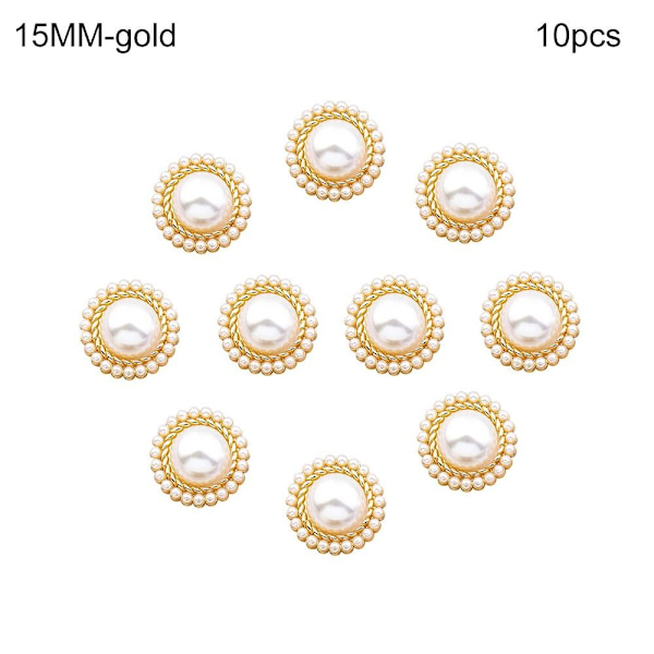 Mordely 10st Pearl Clothing Knappar Skjorta Knappar GULD 15MM10ST 10ST gold 15MM10pcs-10pcs