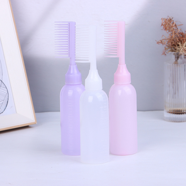 150ml Plast Hårfärgning Kam Hårfärgningsflaskor Applika Pink