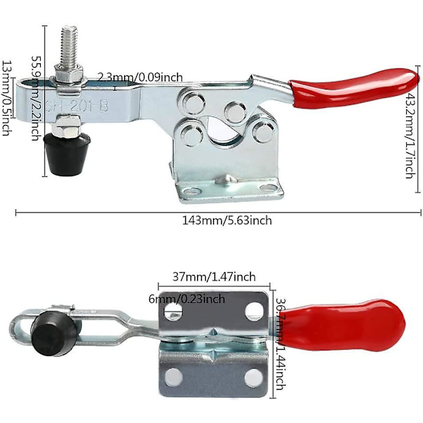 4pcs Toggle Clamp, Toggle Clamp, Hand Tool, Holding Capacity About 90kg, Non-slip, Quick Release, Sturdy