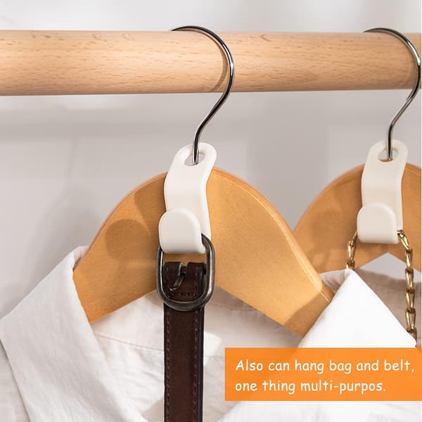 2023 20 Pieces Plastic Hanger Connector Hook, White Mini Hanger Connector Hooks, Space Saving Hanger Hooks For Closet