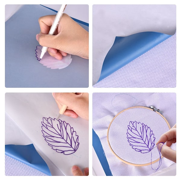 Mordely 10 STK Kolpapper Broderi Tracing Bumf För Tyg VIT white 23cm*14cm