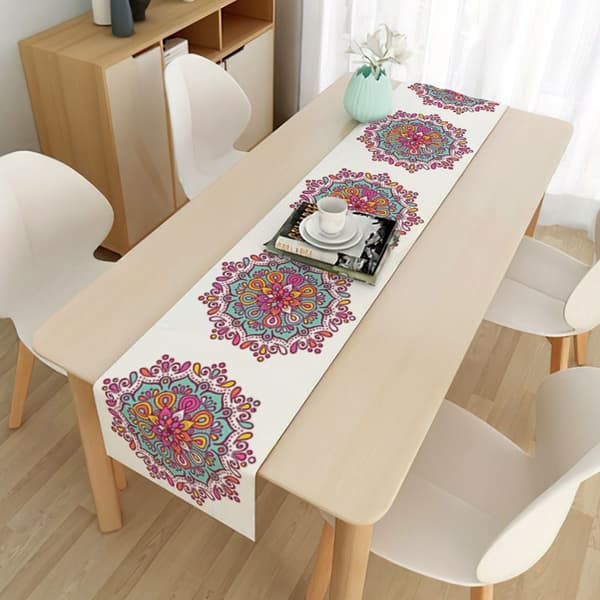 Mordely Eid Mubarak Bordslöpare Ramadan Dekorationsduk