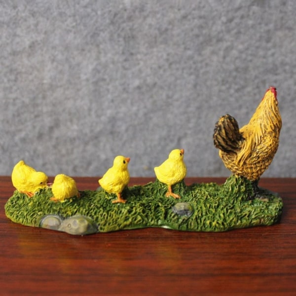 Mordely Kyckling Familjefigurer Hen Chick Modeller Micro Landscape