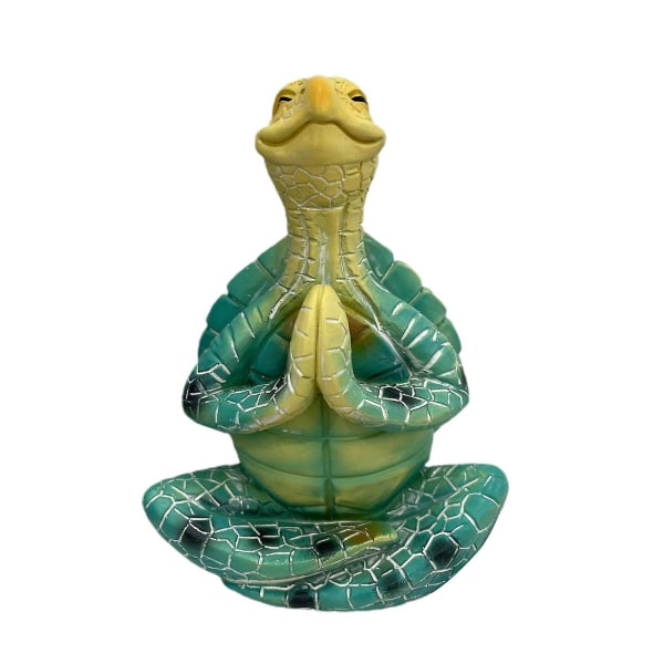Sea Turtle Statue Adorable Funny Anxiety Relief Resin Buddha Meditating Sea Turtle Figurine Garden Decor