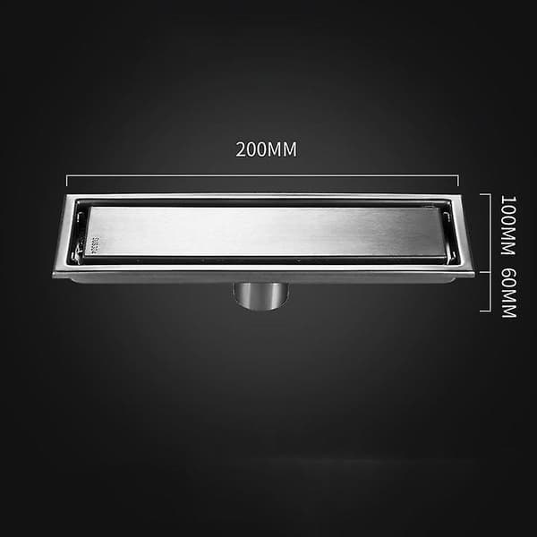 304 Stainless Steel Thickened Invisible Floor Drain Rectangular Brushed Surface Shower Floor Drain 10x20cm