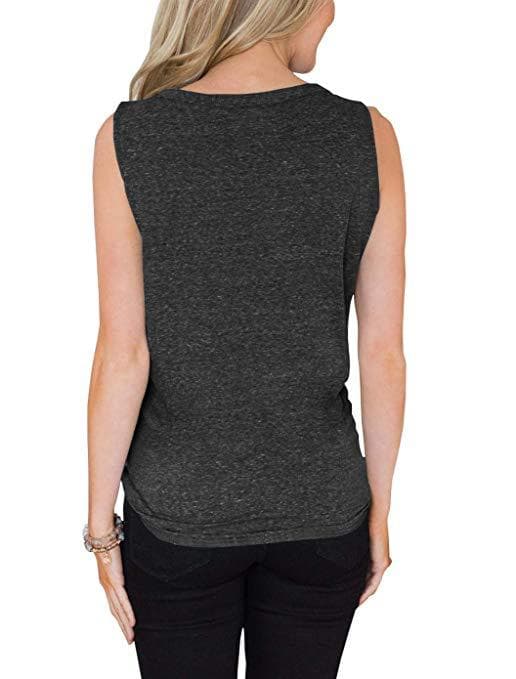 Women's V-Neck Button Down Tank Tops, Casual ummer leeveless Basic hirts, trappy Front Camisole, Grey- Gray S