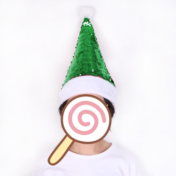 2st jultomtehatt - flip paljettjulhattar för tonåringar green