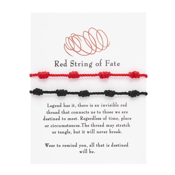 Mordely Röd String Armband 7 Knots Armband 10