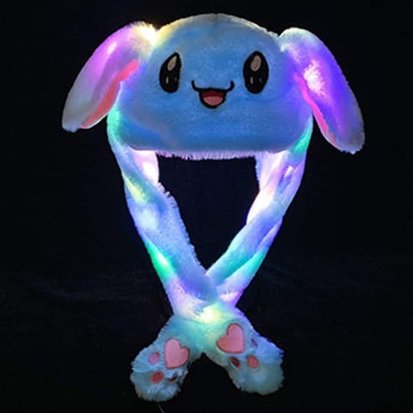 Mordely Bunny Hat Ear Moving Jumping Hat Plush Rabbit Hat Cute Cap With Paws
