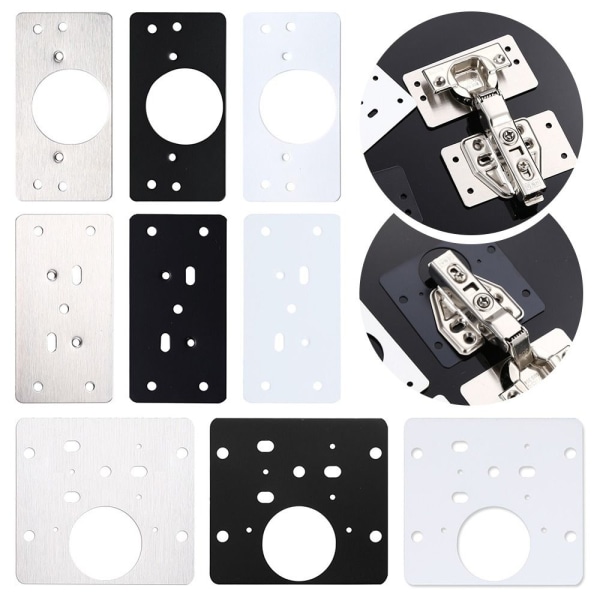 Mordely Monteringsplatta Set Gångjärn Fästplatta SVART STYLE1 STYLE1 Black Style1-Style1