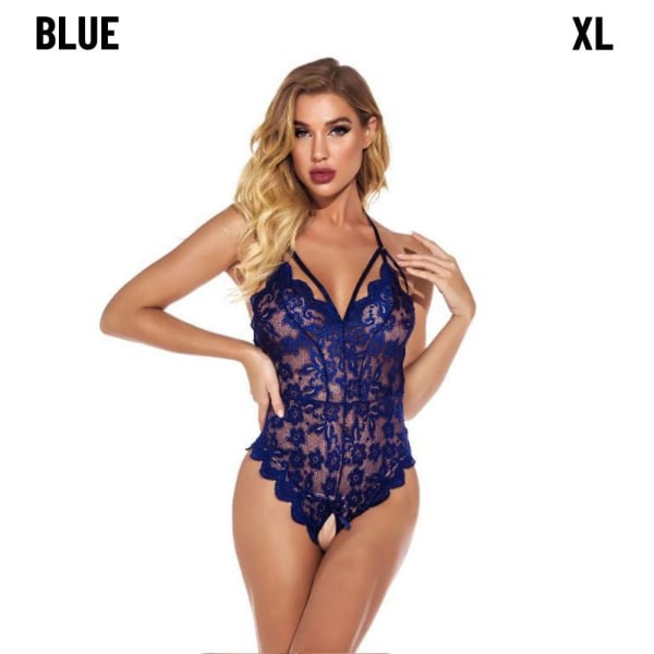 Mordely Lace Bodys Underkläder Nattkläder-Underkläder BLÅ blue XL