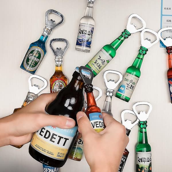 Mordely Magnetic Beer Bottle Opener Beer Bottle Bar Refrigerator Decor