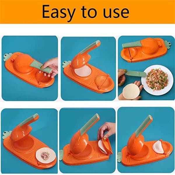 Mordely 2 i 1 Dumpling Maker Kök Dumpling Making Tool Dumpling Pressning gul yellow