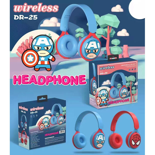 Mordely Marvel headset bluetooth headset hopfällbart stöder FM