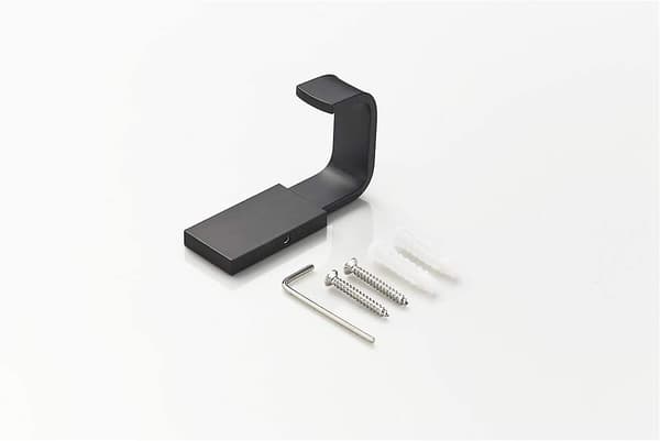 Mordely Home Towel Hook Robe Hooks Brass Bathroom Coat Hooks Wall Mounted Multi-purpose Hook, Matte Black - Pack Of 2
