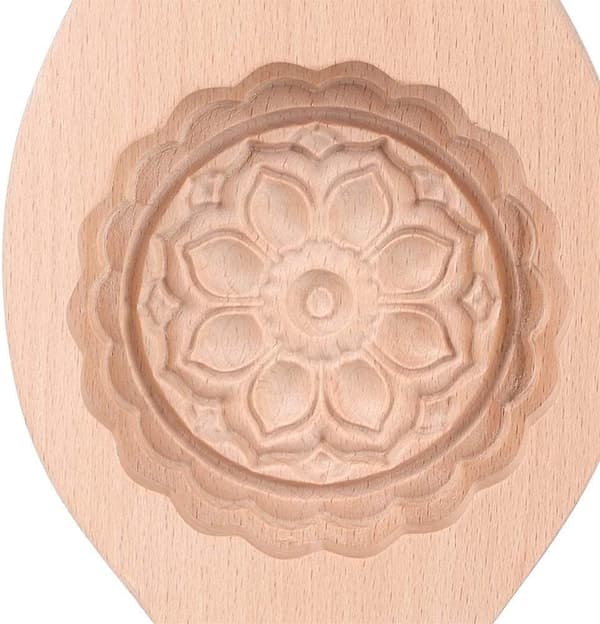 2023 Moon Cake Mold, Beautiful Flower Pattern Diy Mold Wooden Baking Mold