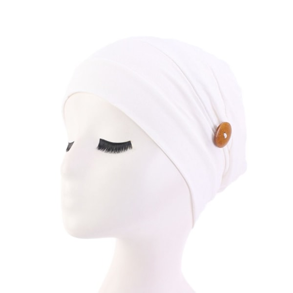 Mordely Kvinnor Turban Chemo Hat VIT white