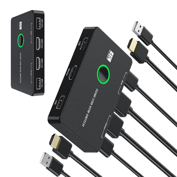 Mordely KVM HDMI-kompatibel Switch 2 Port Box USB HDMI SWITCH USB HDMI USB HDMI Switch