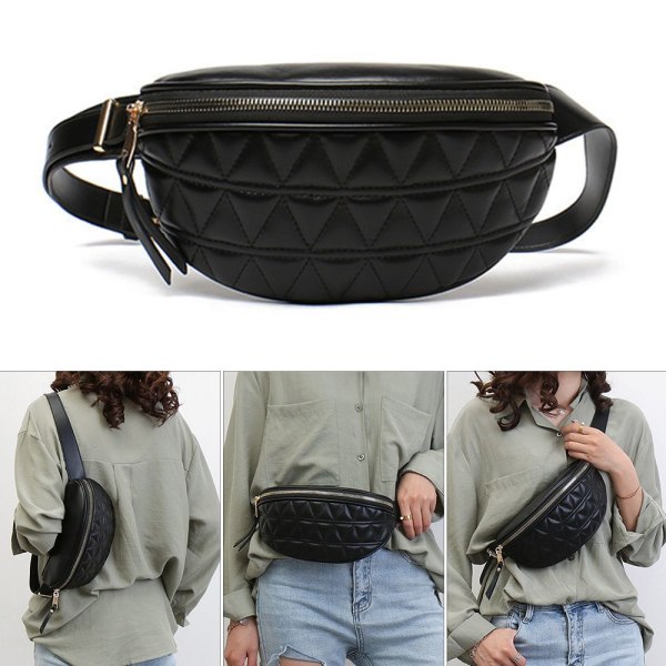 Mordely Fanny Pack bröstväska med justerbar rem SVART black